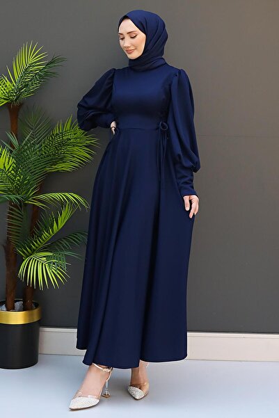 Genel Markalar İp Kuşaklı Elbise Lacivert