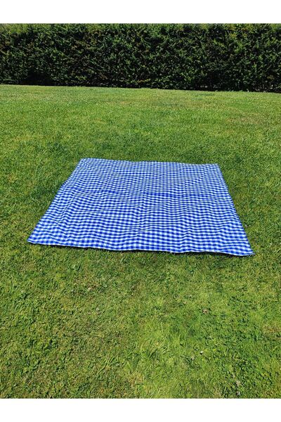 Meryemce Ev Tekstili 170x170cm Petite Checked Picnic Mat - 50cm x 50 cm 4 Cushions
