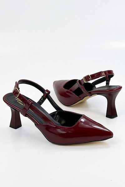 eformoda by emre yılmaz Women's Burgundy 7cm Classic Heeled Shoes - 2098