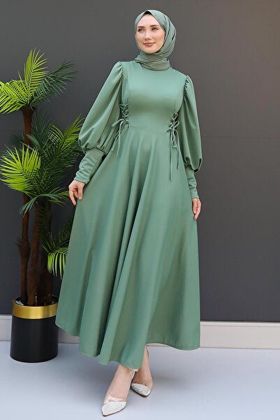 GİZ AGİYİM Φόρεμα με ζώνη μέντας