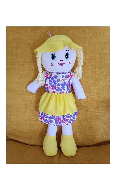 Nostalji Kutusu 50 cm Colorful and Haired Dressed Baby Girl Toy - Sleeping Companion Gift Birthday Gift