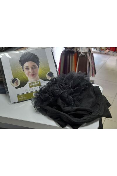 Aydın Bone Topuzlu fırfırlı penye bone siyah