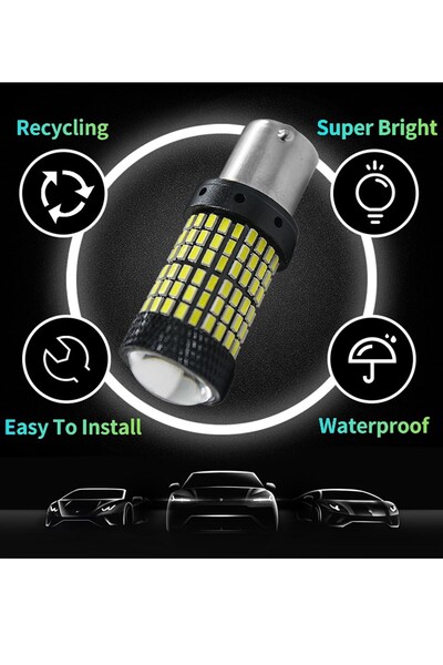 Erlight Oto Stop Sinyal Geri Vites Ampulü 144 Led 93 Py21w Beyaz 1 Adet