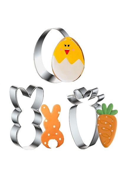 Nar kalıp Narkalip Carrot Egg Spring Cookie Pattern 3 Pieces