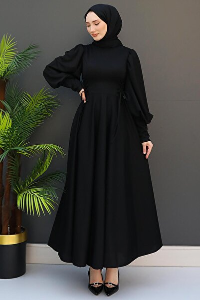 Genel Markalar İp Kuşaklı Elbise Siyah