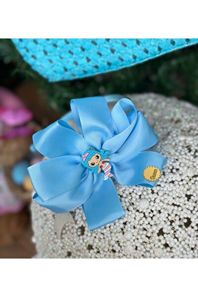 QUEEN AKSESUAR Розкішна плетена сумка - спеціальний дизайн, мила, з бантиком, з фігуркою русалки в коронці, синій дитячий комплект