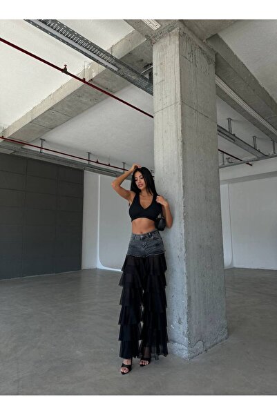 HARMONY GLOBAL Γυναικεία τζιν από τούλι Flounce Chiffon - Jean 24039