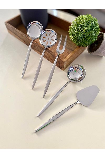 Dame Marie Arles 5mm Small Table Top - 5 Piece Silver Sauce Serving Set