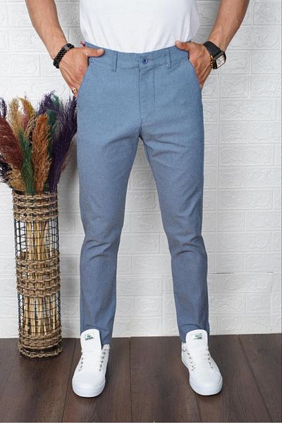 SENDORY NEW SEASON 100% KOTON CANVAS GABARDIN SLIM FIT CUT PANTS KNSPNT101