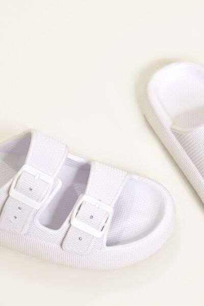 OZYO Papuci de plajă de vară Lily White cu bandă dublă Eva Platfrom