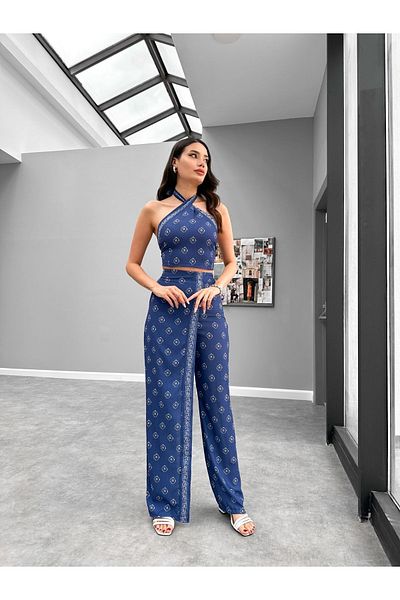 ESRAHELVACI Ethnic Patterned Halterneck Set