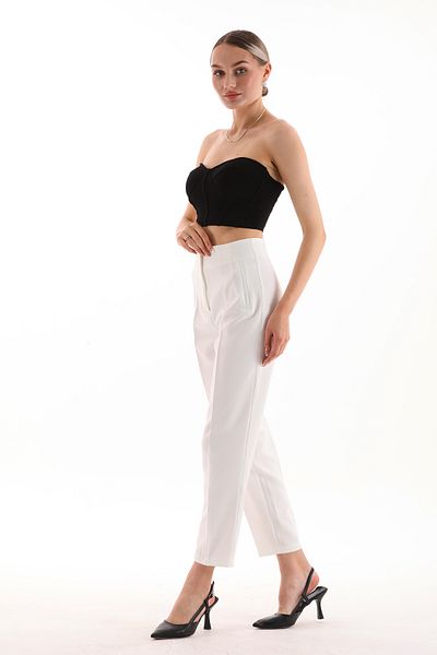 B.HE.Z High Waist Dumbbell Fabric - Pleated and Pocket Look Trousers TTZ
