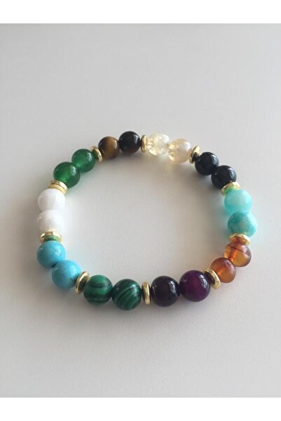 DOĞAL TAŞ CENNETİ Doğal Taş Sitrin-kaplangözü-ceyt-aytaşı-turkuaz-malakit-morakik-kehribar Taşlı Bileklik