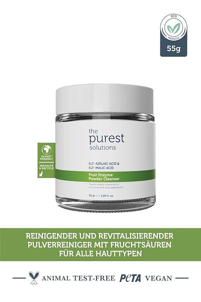 The Purest Solutions Fruchtenzympulver-Reinigungsgel 0,2 % Azelainsäure und 0,2 % Apfelsäure