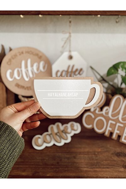 HAYALHANE AHŞAP Kahve Köşesi Dekoratif Süsleme / Ahşap Dekor