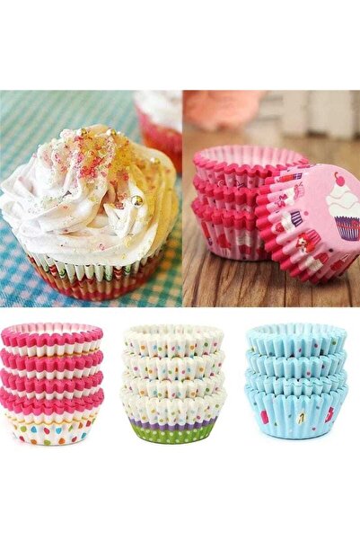 ÇEÇEN HOME Çeçen Avm100'lü Muffin Browni Cupcake Kağıdı Kek Kalıbı Desenli