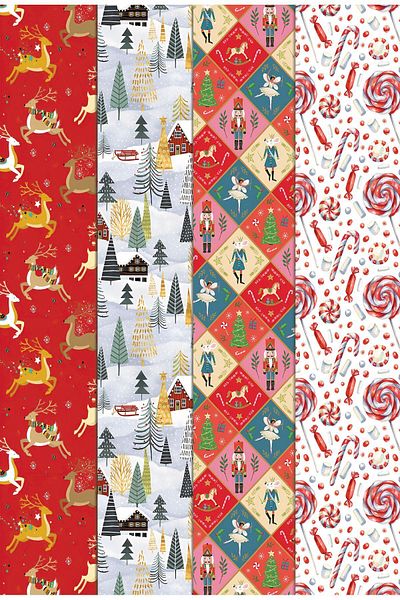 Mia Pera 35 X 50 cm New Year's Gift Wrapping Packing Paper (Pack of 4)