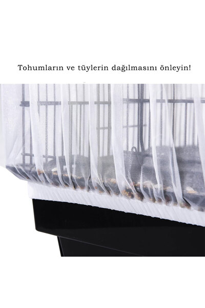 Wahw Pet Kafes Tülü XXL - Papağan ve Muhabbet Kuşu Kafes Tülü, Hava Alabilen, 33x42x30cm 360derece