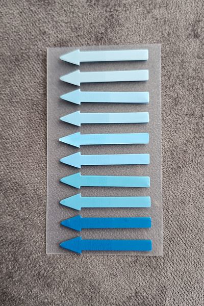 Mona Craftist 200 Sheets Blue Soft Pastel Arrow Post-It Note Paper - Adhesive Index Sticker