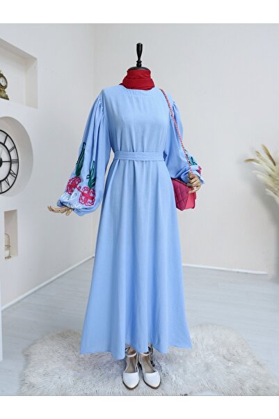 HİJABAYA Сукня з рукавами-балонами та поясом з вишивкою