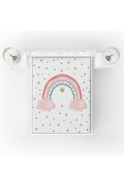 yok yok evim eve dair her şey Rainbow Single Fitted Sheet