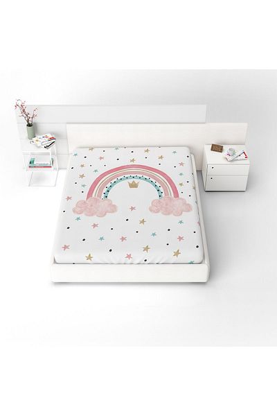 yok yok evim eve dair her şey Rainbow Single Fitted Sheet