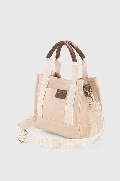 Housebags Geantă tote din pânză crem pentru femei 232
