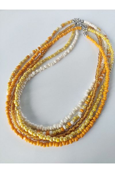 HANIMKIZ Sand Beaded Necklace Set of 5 Necklace