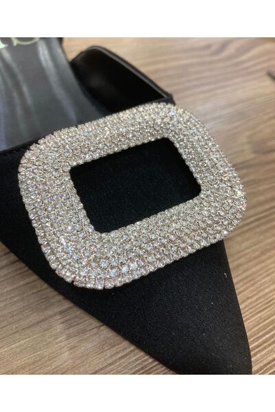TURGAÇ Kristal Taşlı Ayakkabı Tokası Kare Şeklinde