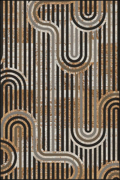 Rugs Modern Halı قاعدة منسوجة بنمط متموج عمودي وسجادة قابلة للغسل miravip9382