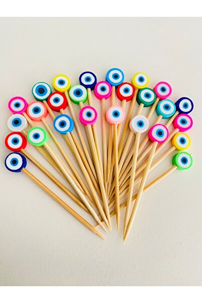 yağmur gökçe رقم: 41 - 30 قطعة من مسواك مزخرفة بالخرز لحفلات الخطوبة وأعياد الميلاد وحفلات كب كيك مولود