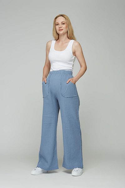 Motherway Muslin Color Elastic Trousers for Pregnant Women