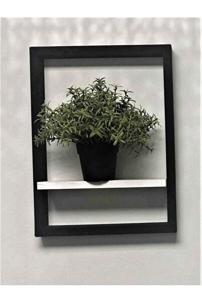 dekomar Raflı Çerçeve Siyah (1) Adet-ortarafı- Beyaz (40X30CM) (RAF 26CMX8CM)