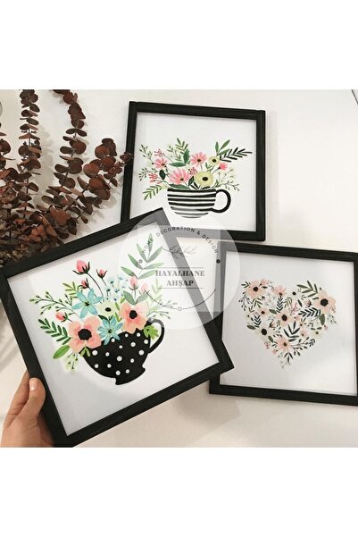 HAYALHANE AHŞAP HOME DECORATION & DESIGN Renkli Tablo Seti Ahşap Mutfak Tablo...