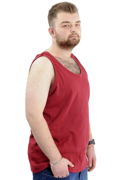 ModeXL Claret Red Men's Sleeveless Undershirt - Mode XL Plus Size 6341