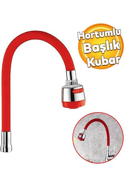 Universal Red Flexible Telescopic - Tap Head, Spiral Hose