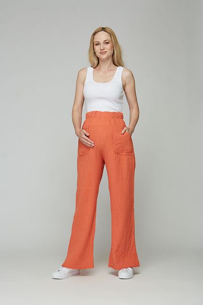 Motherway Muslin Colored Maternity Elastic Trousers