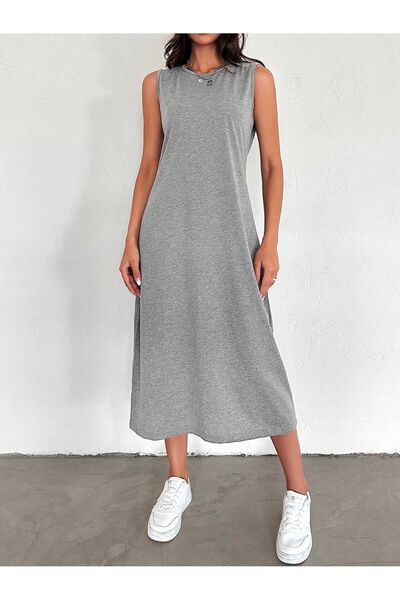 LİVE SPORT Kadın Örme Pamuklu Uzun Elbise