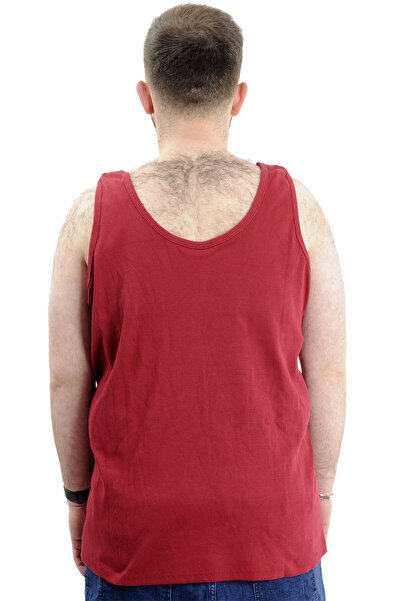 ModeXL Claret Red Men's Sleeveless Undershirt - Mode XL Plus Size 6341