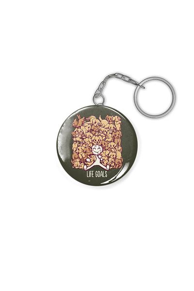 Fizello Life Goals - Golden Labrador Retriever Dogs Keychain
