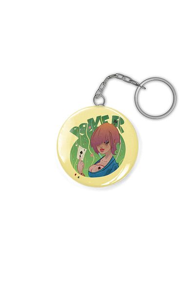 Fizello Poker Girl Wish You A Luck Keychain