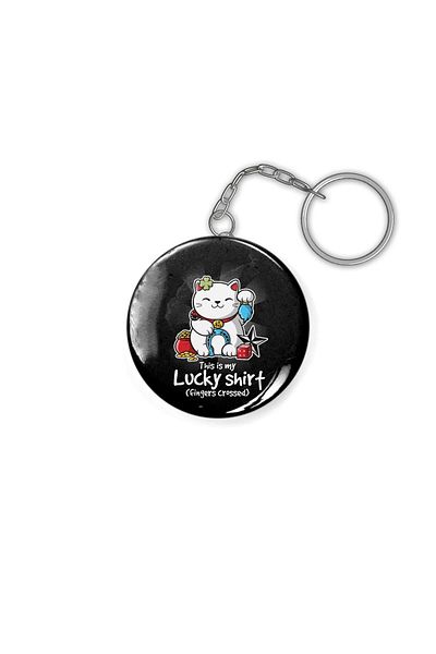 Fizello Good Luck With Lucky Cat T-shirt Keychain