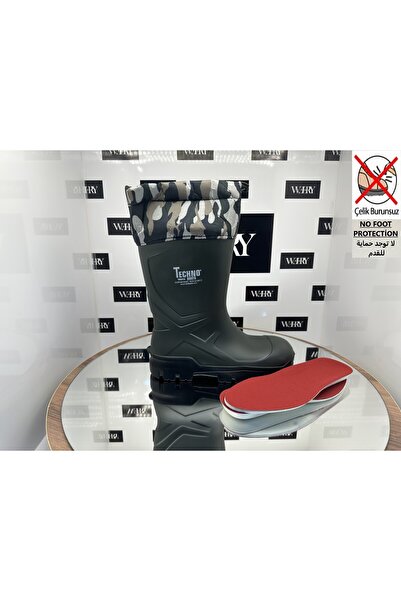 e&e Techno Bot O4 Kısa Konç 27 Cm %100 Su Geçirmez Burun Korumasız Ortopedik Tabanlıklı Poliüretan Çizme