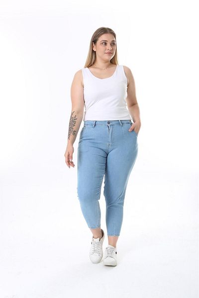 EYLÜLXXL Blugi MOM Fit cu talie înaltă cu croiala morcov - Pantaloni elastici