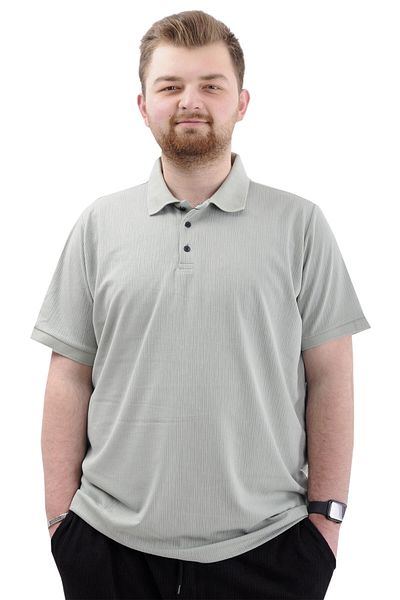 ModeXL Ανδρικό μπλουζάκι με λαιμόκοψη πόλο - JAKAR U24337 μεγάλο μέγεθος, Çağla