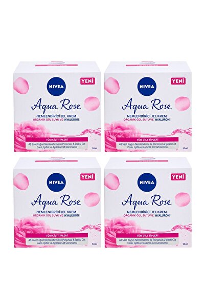 NIVEA كريم جل مرطب عضوي من أكوا روز - 50 مل × 4 قطع