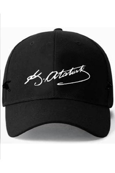 ATA TANITIM Kemal Atatürk Signature Cotton Fabric Black Hat
