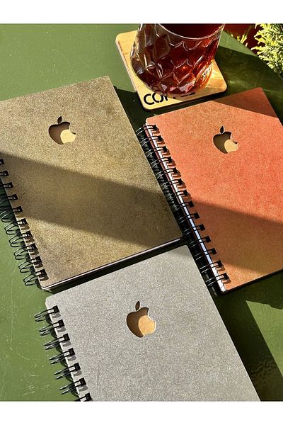 esamore concept Special Your Business Wooden Covered Agenda Notebook - Daily Spiral Notebook, Father's Day