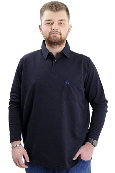 ModeXL Hanorac pentru bărbați - Mod XL, guler polo, mânecă lungă, WAFFLE 2344...