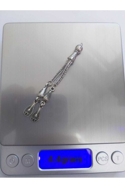 Tuna Bijuteri 2 Sallantılı Orta Boy Tesbihler İçin Gümüş Kaplama Tesbih Püskülü